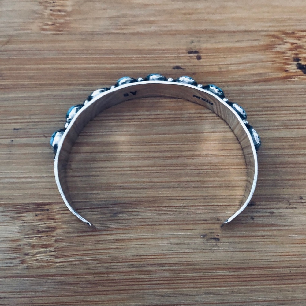 $196 Signed Navajo Turquoise & Sterling Cuff Marked As STERLING - Picture 11 of 11